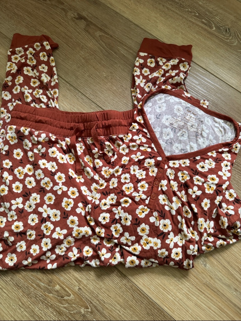 Little Sleepies Mocha Blossom Women’s Floral Print Pajama Set - super soft
